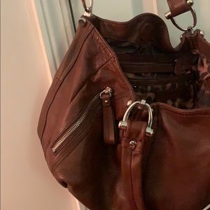 B. Makowsky brown leather shoulder bag